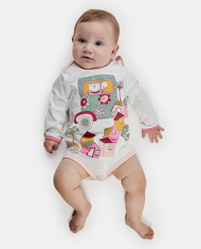 Kit Body Bebe Manga Longa Feminino