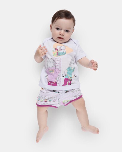 Kit Pagão Feminino Bebe Manga Curta