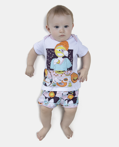 Kit Pagão Feminino Bebe Manga Curta