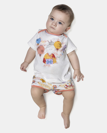 Kit Pagão Feminino Bebê Manga Curta