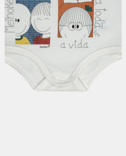 Body Bebe Manga Curta Unissex 