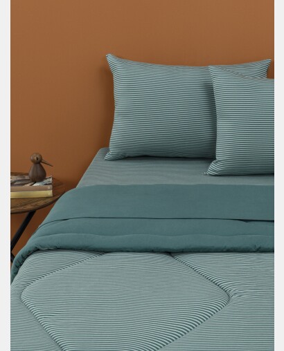 Jogo de Lençol Casal Unissex Listrado