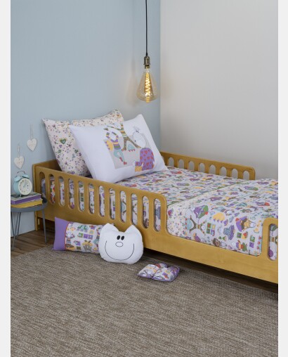 Lençol Elástico com Fronhas Berço Feminino