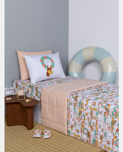 Lençol Elástico com Fronhas Berço Feminino