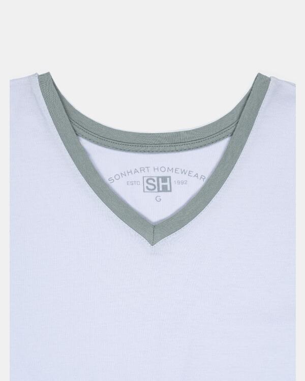 Pijama Masculino Adulto Manga Curta Decote V e Calça