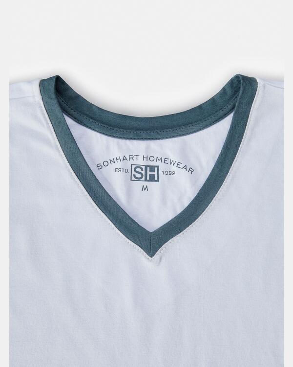 Pijama Masculino Adulto Manga Curta Decote V e Calça