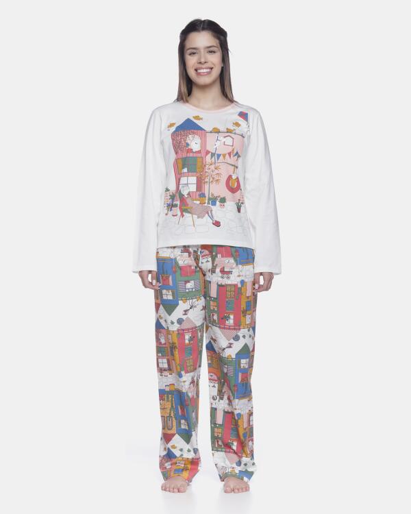 Conjunto Feminino Adulto Manga Longa e Calça
