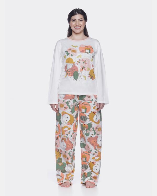 Conjunto Feminino Adulto Manga Longa e Calça