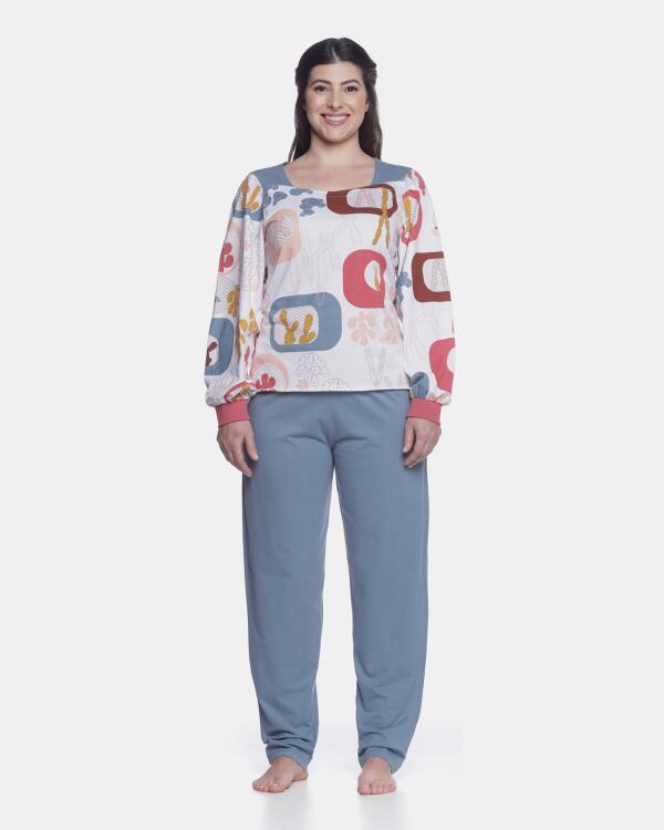 Pijama manga longa e calça