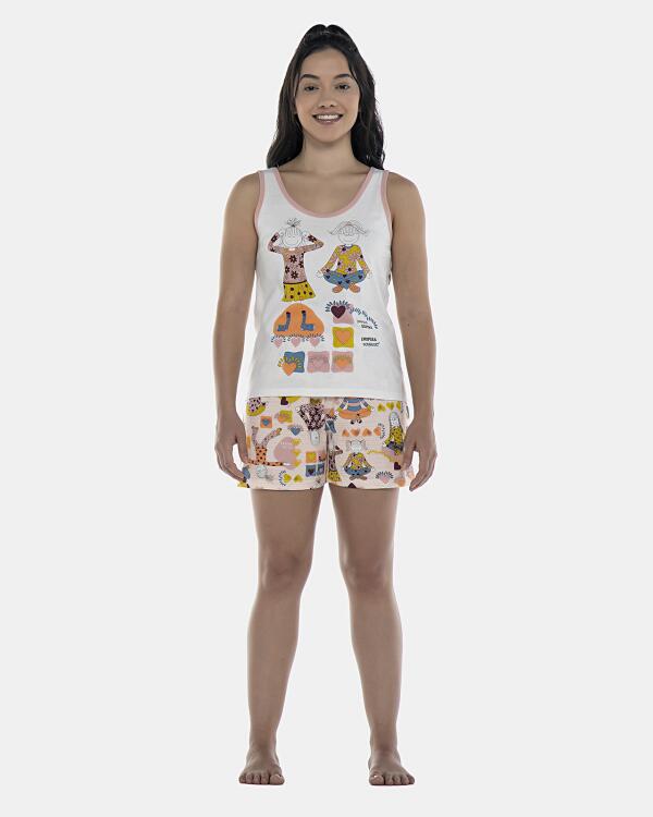 Pijama Feminino Adulto Regata e Short