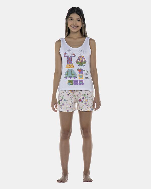 Pijama Feminino Adulto Regata e Short