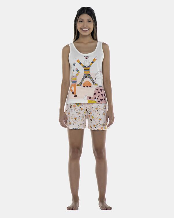 Pijama Feminino Adulto Regata e Short