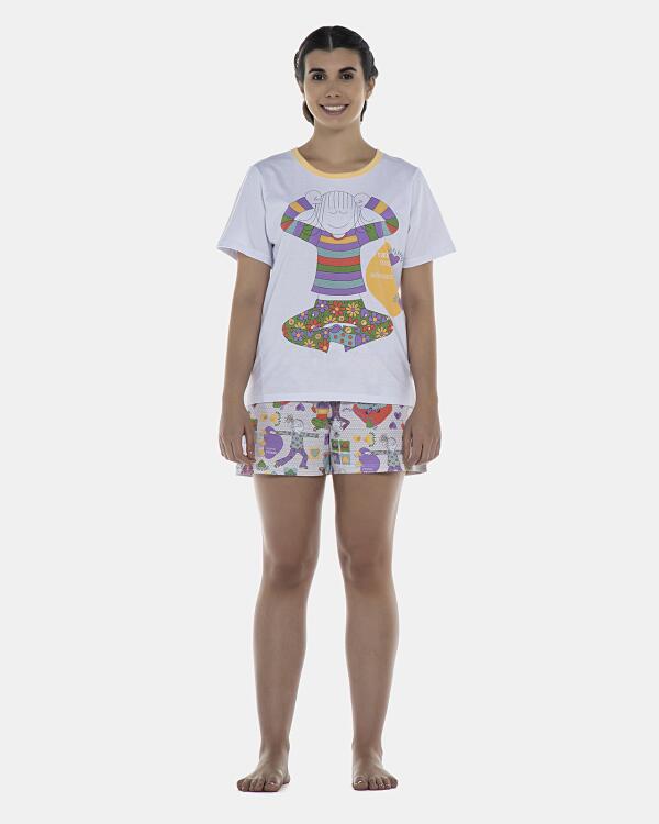 Pijama Feminino Adulto Manga Curta e Short
