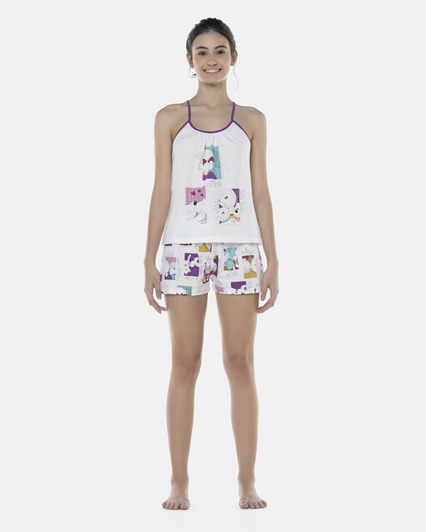 Pijama Feminino Adulto Alça e Short