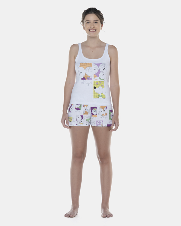 Pijama Feminino Adulto Regata e Short