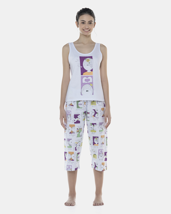 Pijama Feminino Adulto Regata e Corsário