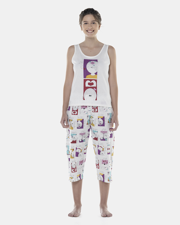 Pijama Feminino Adulto Regata e Corsário