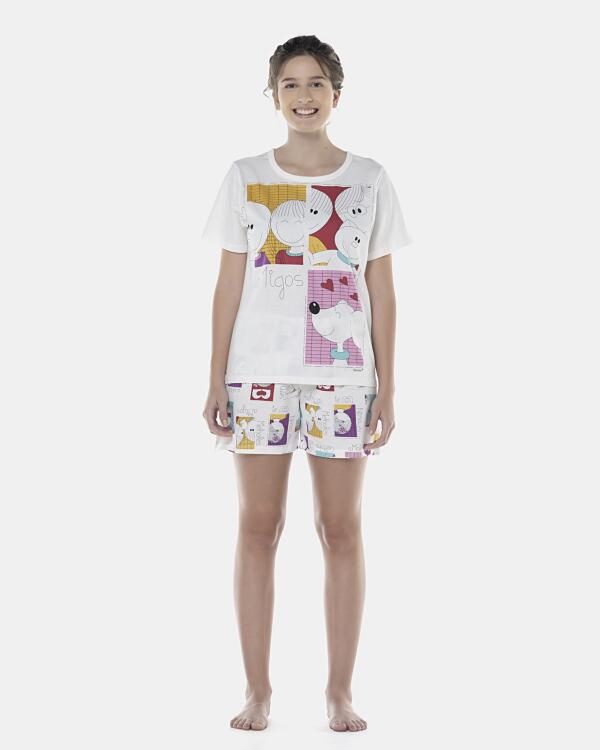 Pijama Feminino Adulto Manga Curta e Short