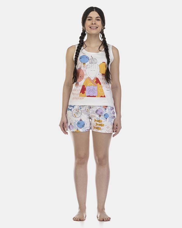 Pijama Feminino Adulto Regata e Short