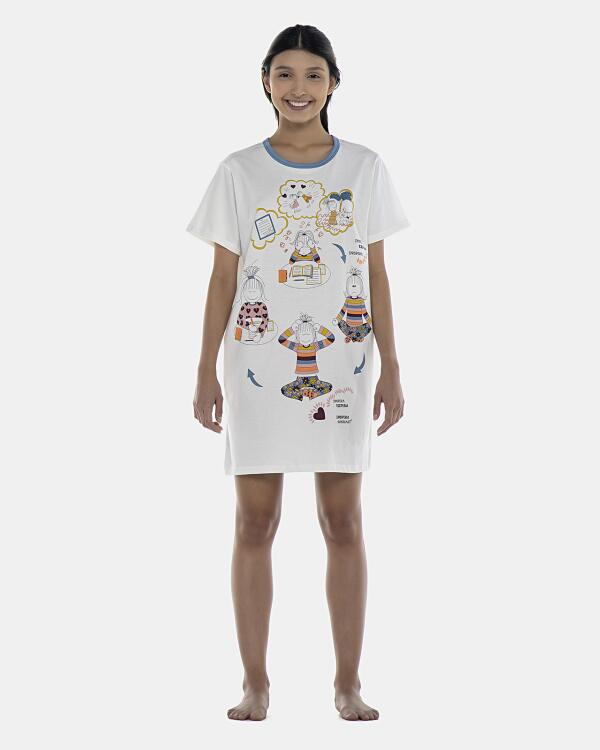 Camisão Feminino Adulto Manga Curta