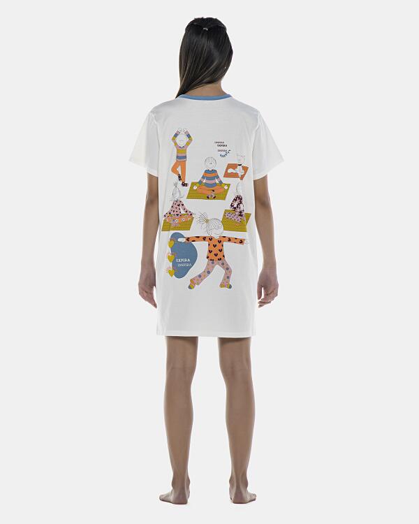 Camisão Feminino Adulto Manga Curta