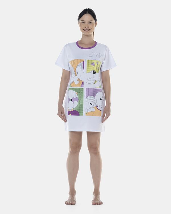 Camisão Feminino Adulto Manga Curta