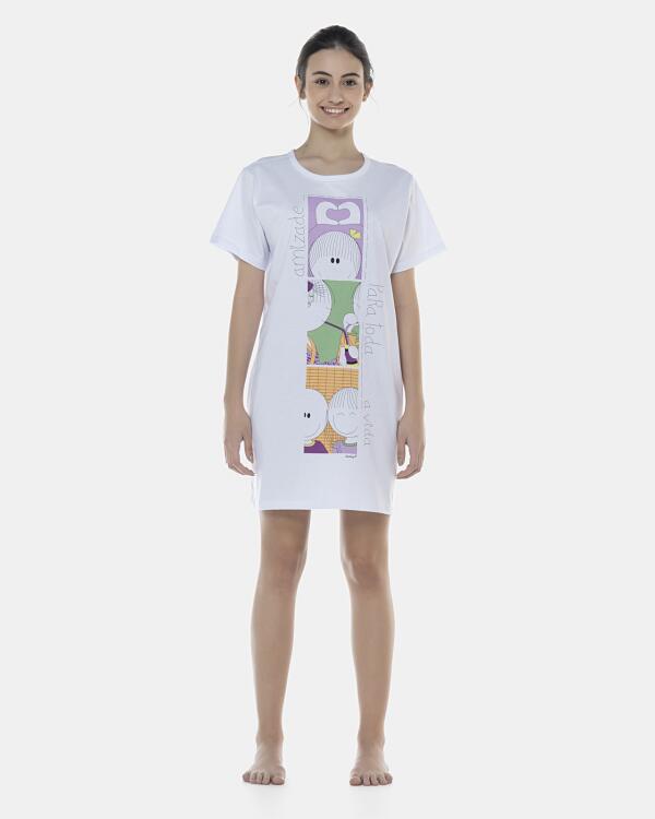 Camisão Feminino Adulto Manga Curta