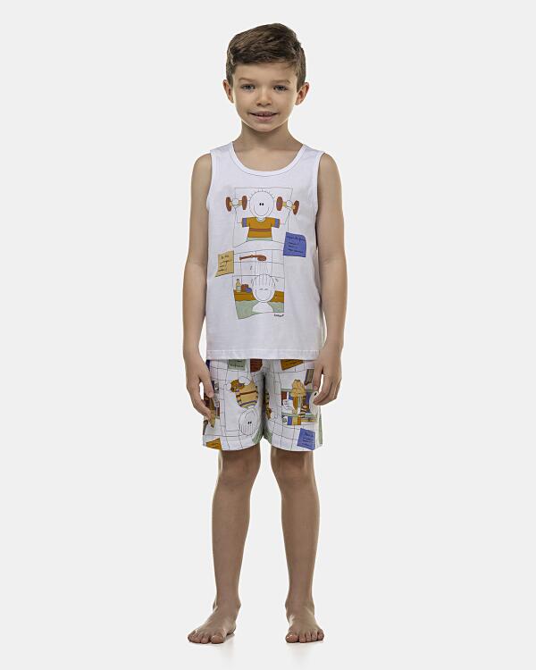 Pijama Masculino Kids  Regata e Bermuda