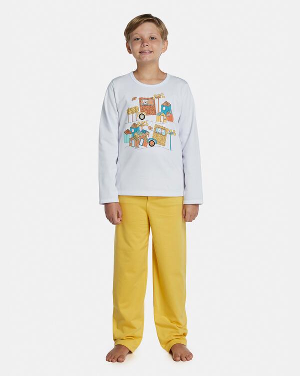 Pijama Masculino Kids Manga Longa e Calça Moletinho