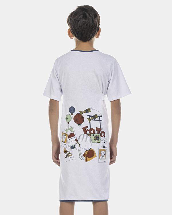 Roupão Masculino Kids Manga Curta Atoalhado