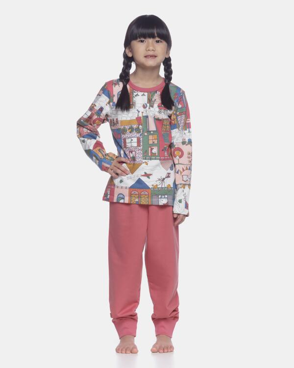 Pijama Feminino Kids Manga Longa e Calça