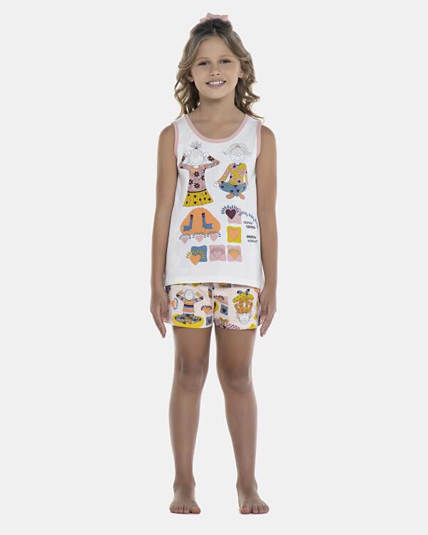 Pijama Feminino Kids Regata e Short