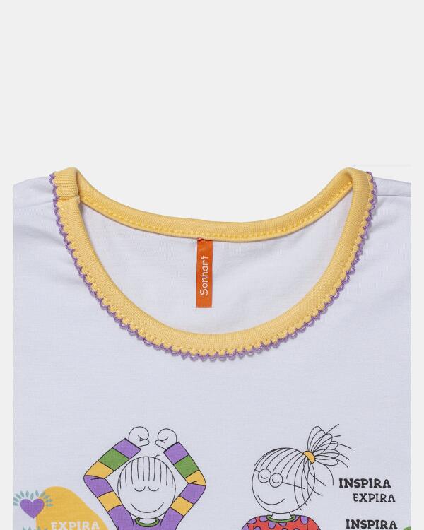 Pijama Feminino Kids Manga Longa e Calça