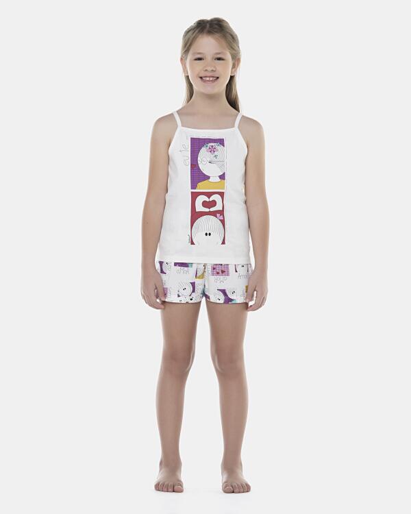 Pijama Feminino Kids Alça e Short