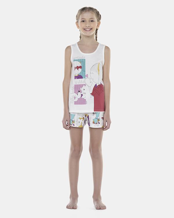 Pijama Feminino Kids Regata e Short
