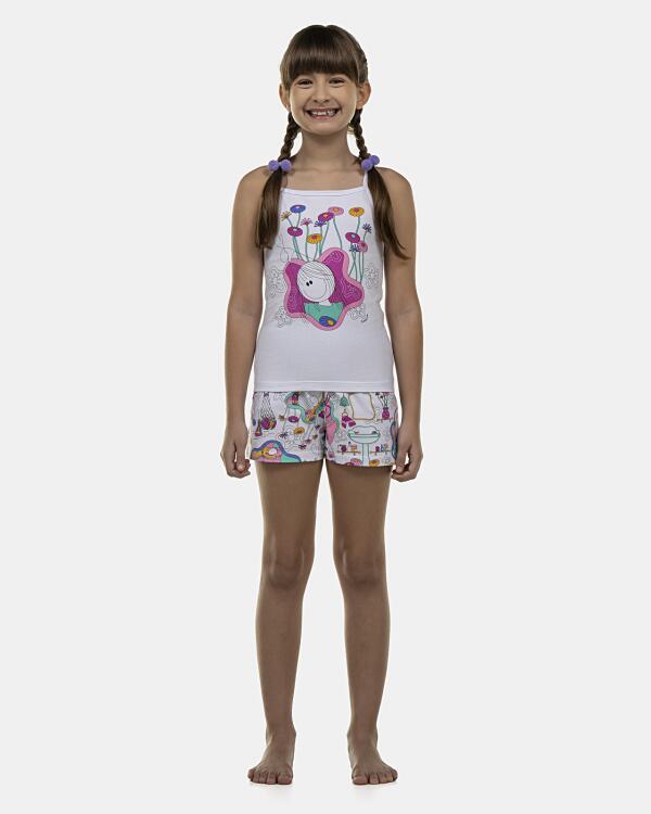 Pijama Feminino Kids Alça e Short