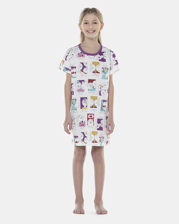 Camisão Feminino Kids Manga Curta