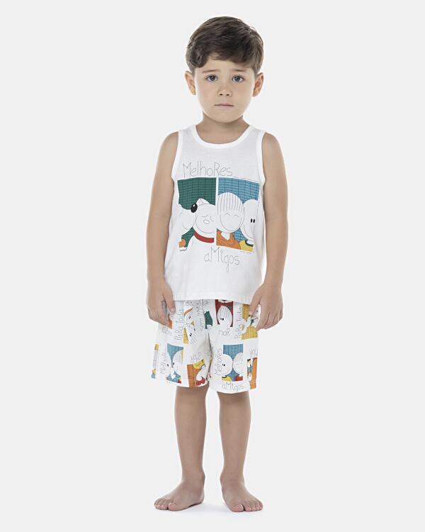 Pijama Masculino Baby Regata e Bermuda