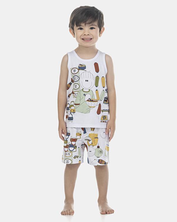 Pijama Masculino Baby Regata e Bermuda