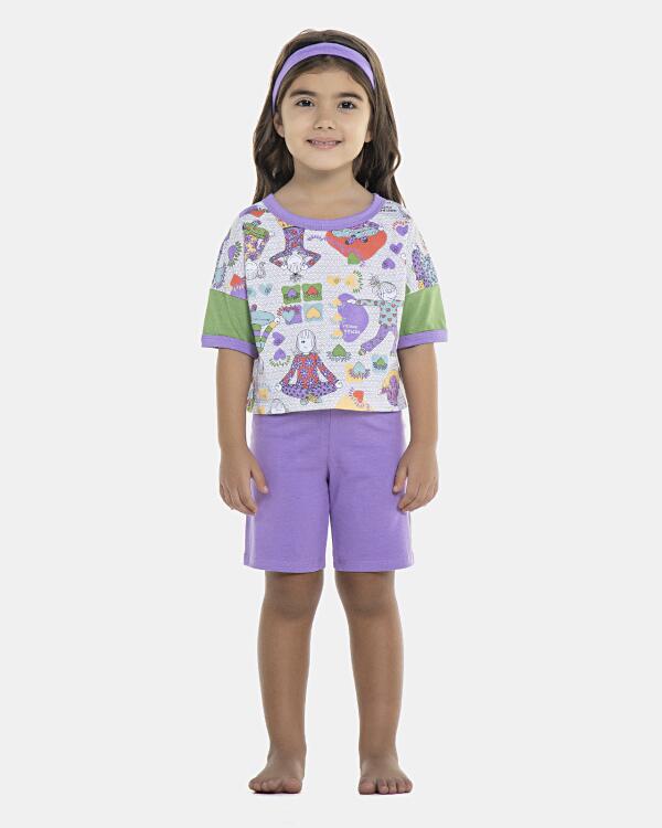 Pijama Feminino Baby Manga Curta e Bermuda