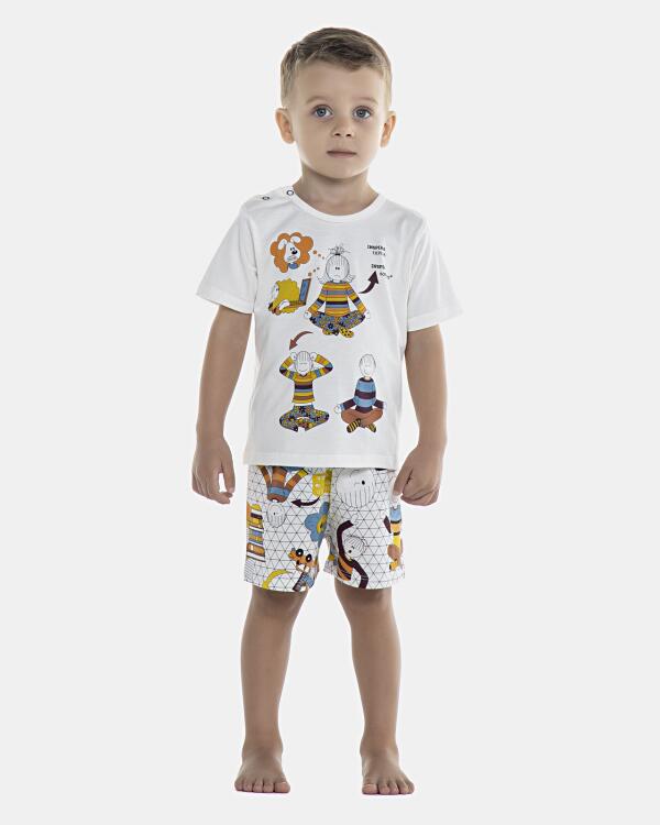 Pijama Baby Manga Curta e Short Unissex
