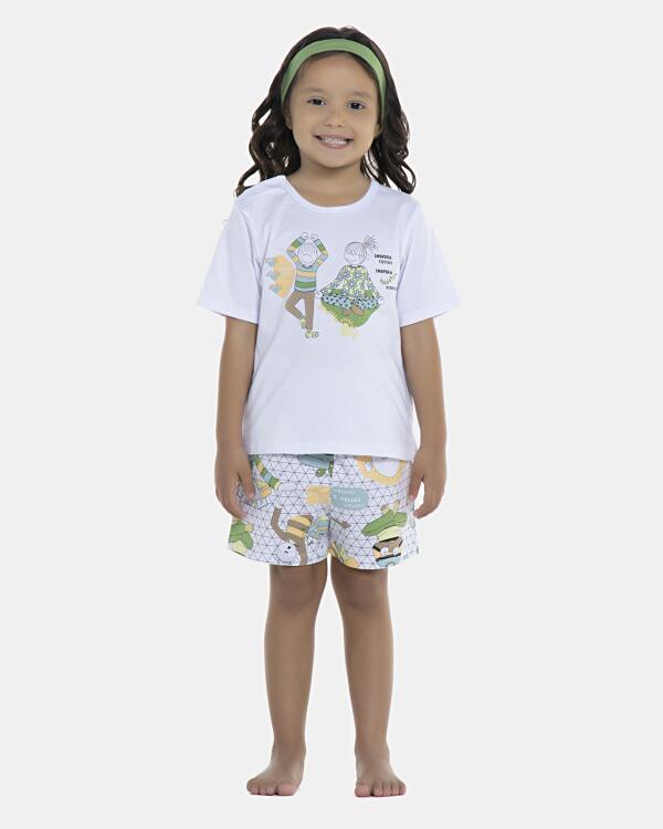 Pijama Baby Manga Curta e Short Unissex