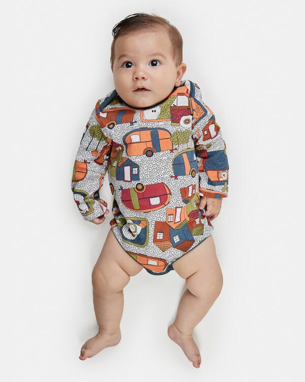 Kit Body Bebe Manga Longa Masculino