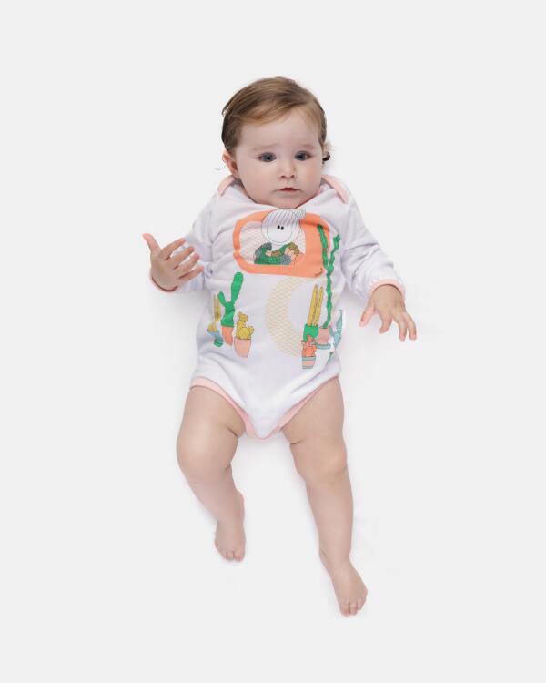 Kit Body Feminino Bebe Manga Longa