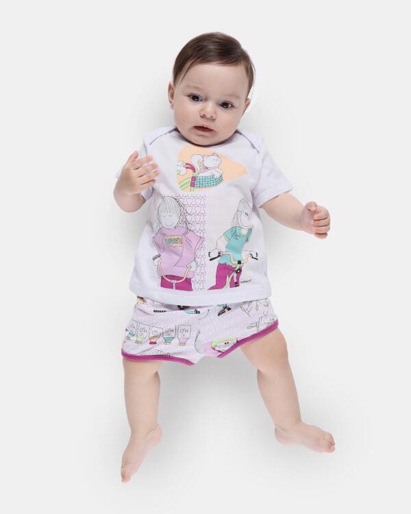 Kit Pagão Feminino Bebe Manga Curta
