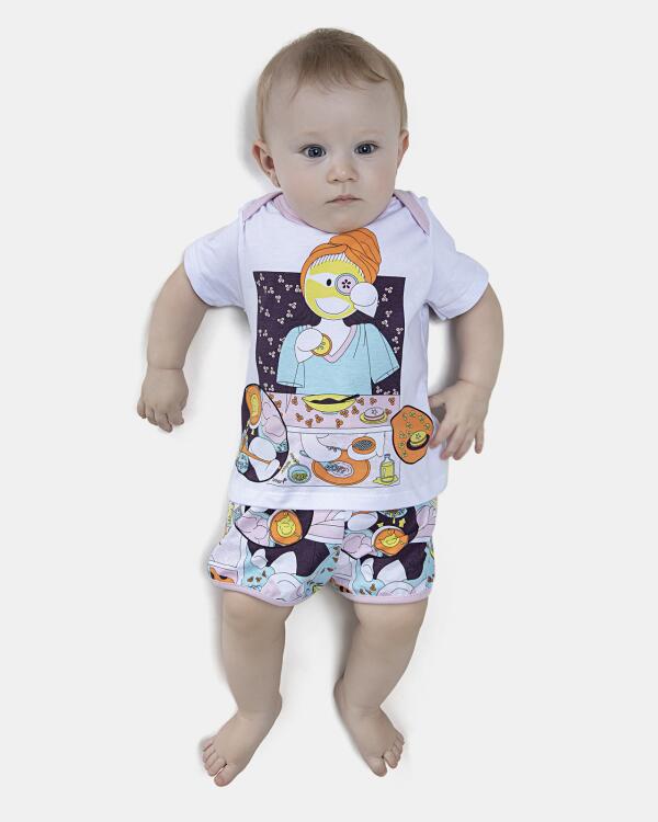 Kit Pagão Feminino Bebe Manga Curta