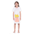 Pijama Infantil Camisão Feminino Manga Curta Pat E Nina