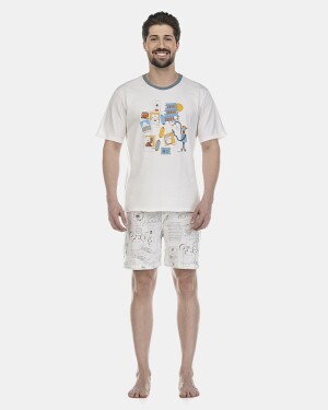 Pijama Masculino Adulto Manga Curta e Short