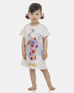 Camisão Feminino Baby Manga Curta