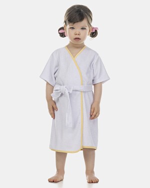 Roupão Feminino Baby Manga Curta Atoalhado